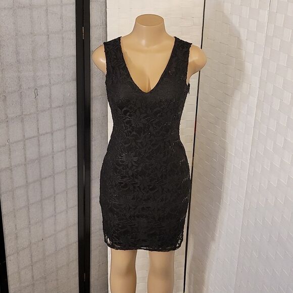 BRAND NEW ALEXA B NITES V-NECK SEQUIM EMBROIDERY MINI LACE DRESS - Picture 14 of 15